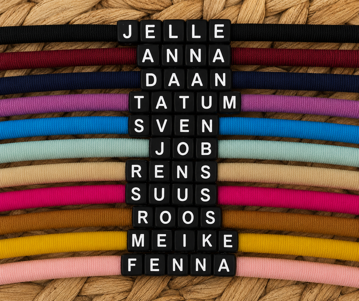 Gepersonaliseerde armband – witte naam