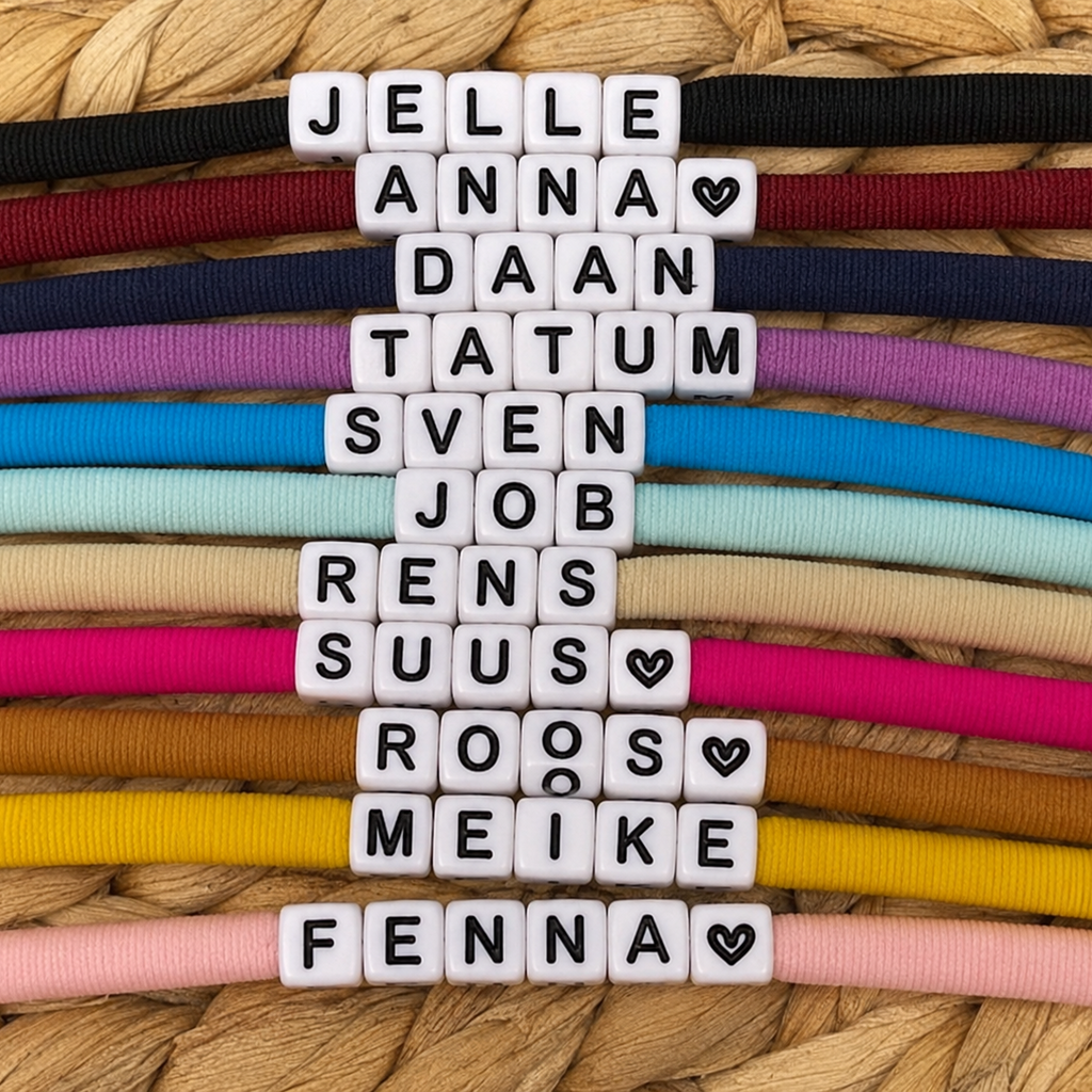 Gepersonaliseerde armband – zwarte naam